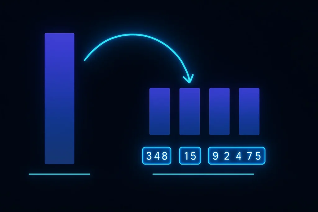 Side-by-side comparison: a formal digit span test interface versus everyday number memory tasks like phone numbers and codes