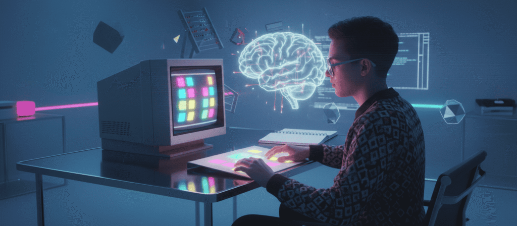 Person practicing visual-spatial memory on the Pattern Memory Test, reproducing sequences of colored squares for cognitive training and working memory improvement.