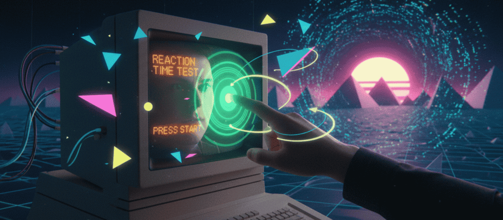 “Reaction Time Test showing visual stimulus and motor response for cognitive assessment”